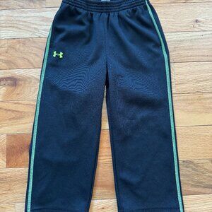 Boys size 3T Under Armour black with neon yellow preowned pants